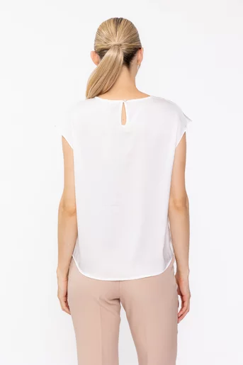 Bluză lejeră decorată cu floare ivory BBD60502