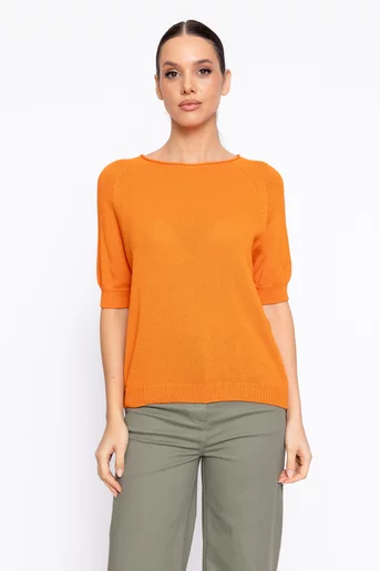 Bluză lejeră din bumbac orange BLT60204