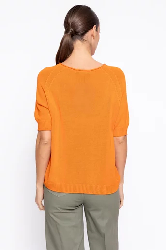 Bluză lejeră din bumbac orange BLT60204