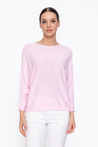 Bluză lejeră din bumbac roz BVI60303