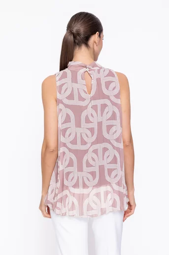 Bluză lejeră voal plisat bej BDF60301