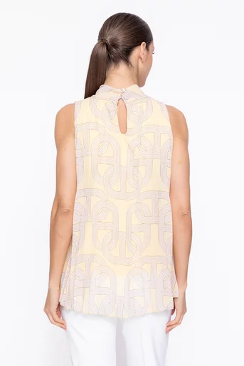 Bluză lejeră voal plisat galbenă BDF60301