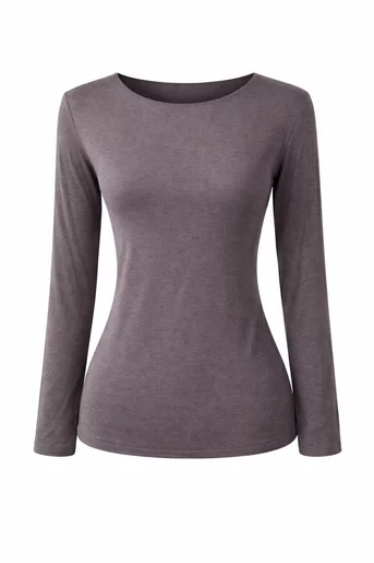 Bluză subțire din vascoză cu adaos de cașmir gri BHD60210