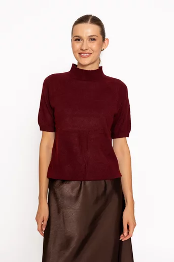 Bluză tricotaj moale burgundy BLM60816