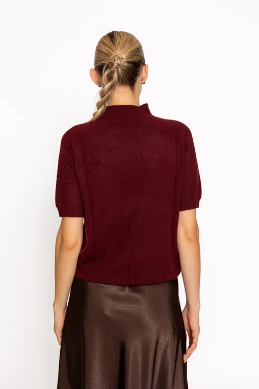 Bluză tricotaj moale burgundy BLM60816 thumbnail picture - 
