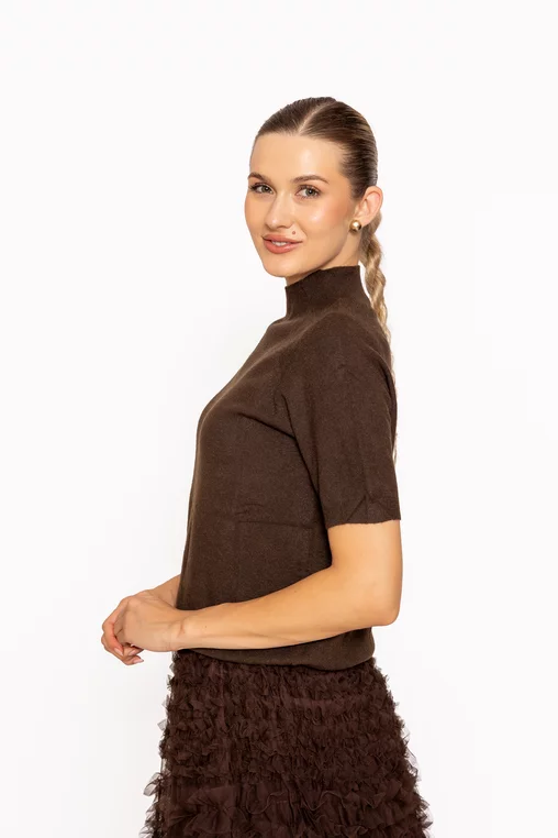 Bluză tricotaj moale maro BLM60816 thumbnail picture - 