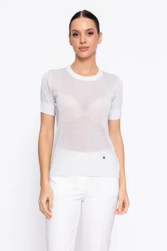 Bluză tricotată cu fir lurex argintiu BZD60201