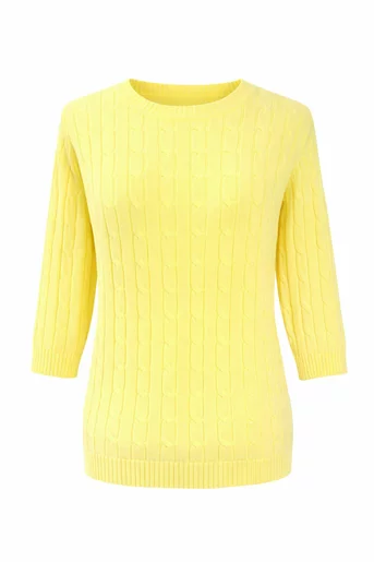 Bluză tricotată cu model opturi galbenă BDO60201