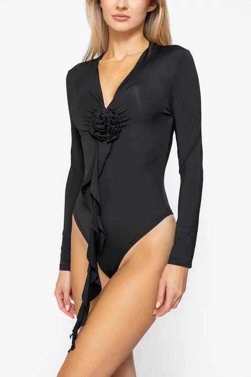 Body cu floare decortaivă negru BLO1010 thumbnail picture - 