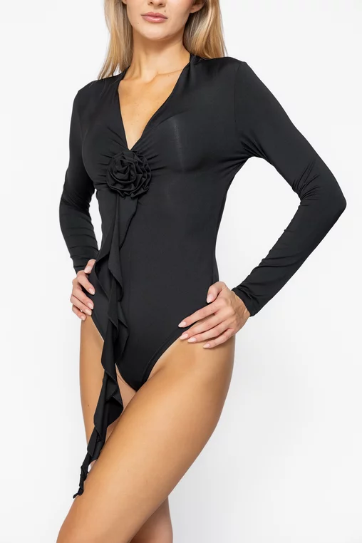 Body cu floare decortaivă negru BLO1010 thumbnail picture - 