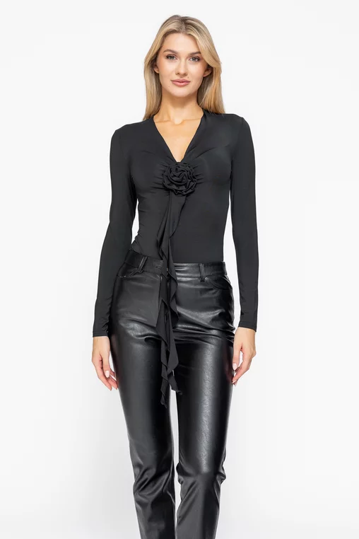 Body cu floare decortaivă negru BLO1010 thumbnail picture - 