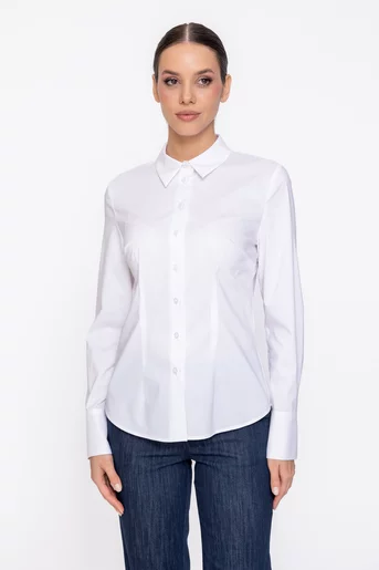 Cămașă Caramel office din bumbac albă B4620