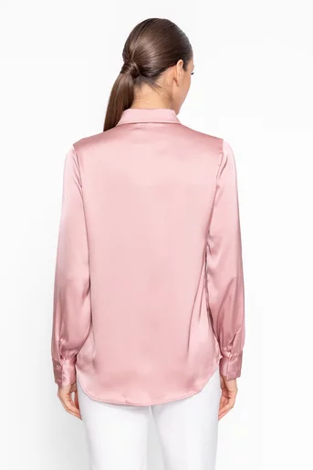 Cămașă lejeră din satin roz BBD60201