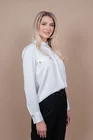 Camasa satinata cu clape si nasturi decorativi ivory B4241 thumbnail picture - 