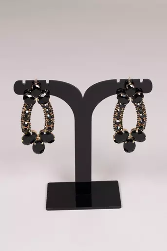 Cercei eleganti cu pietre negre A10237