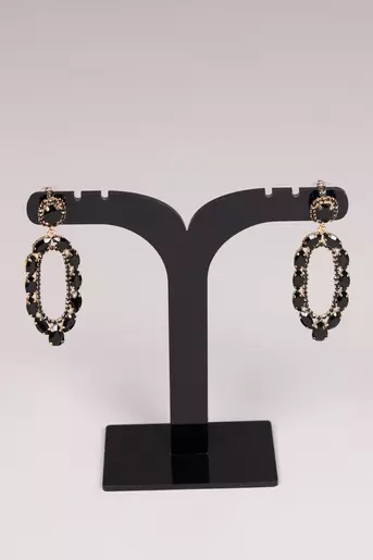 Cercei ovali cu pietre decorative A10239