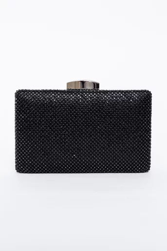 Clucth elegant decorat cu strasuri negru PAS0903