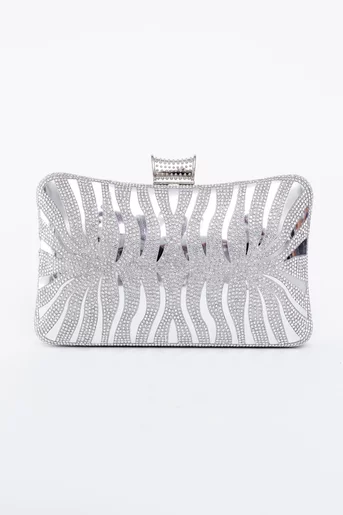 Clutch elegant argintiu PAS0905