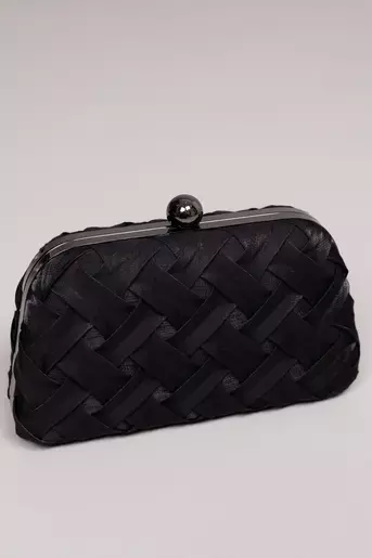 Clutch impletit negru A10231