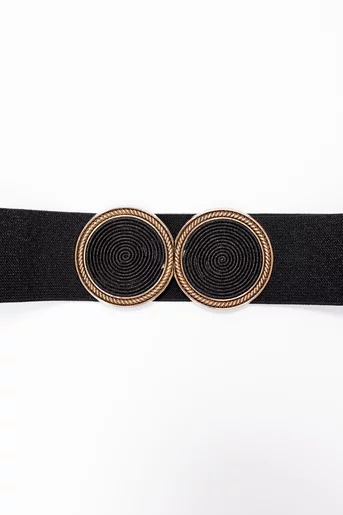 Curea elastică cu model metalic împletit neagră C16860508