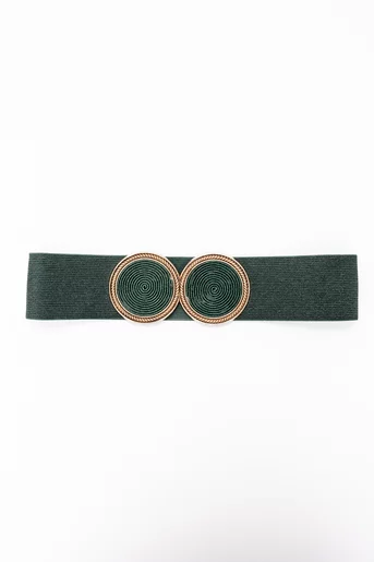 Curea elastică cu model metalic împletit verde C16860508