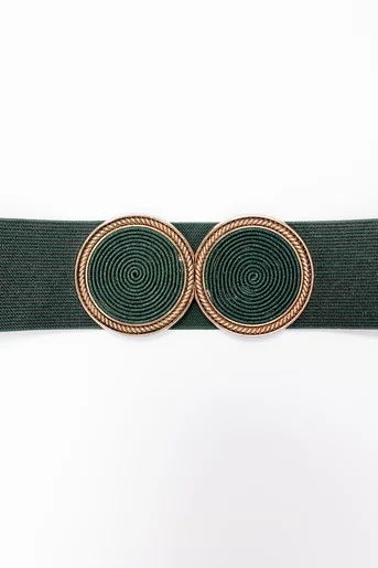 Curea elastică cu model metalic împletit verde C16860508