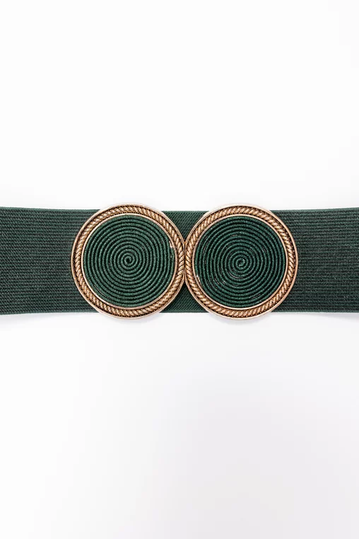 Curea elastică cu model metalic împletit verde C16860508 thumbnail picture - 