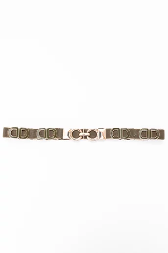  Curea elastică îngustă cu model DD kaki C16860508