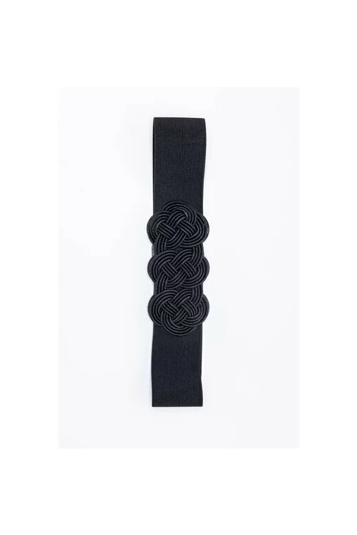 Curea elegantă cu catarama împletită neagră C16860508 thumbnail picture - 