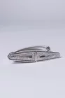 Curea metalica argintie catarama cu strasuri A10109 thumbnail picture - 