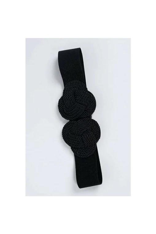 Curea neagră elastică cu cataramă împletită C16860508 thumbnail picture - 