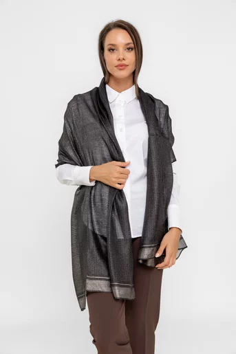 Eșarfă elegantă cu fir lurex neagră EGK1102