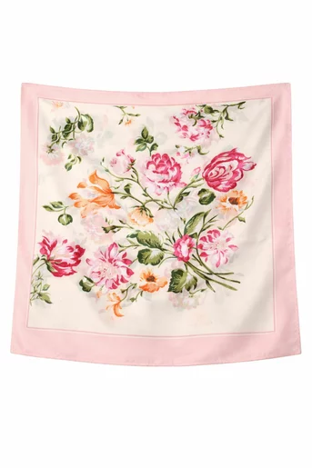 Eșarfă imprimeu floral roz  EGK60201
