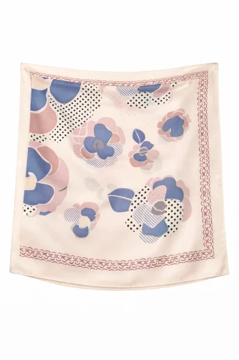 Eșarfă imprimeu floral roz pudră EGK60201