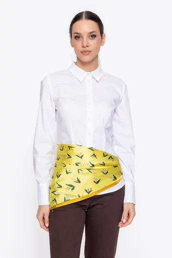 Eșarfă imprimeu lăcrămioare galbenă EGK60207