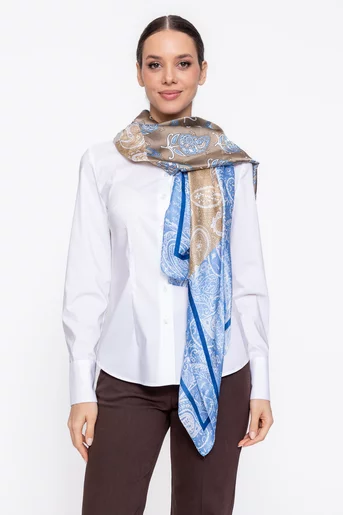 Eșarfă imprimeu paisley albastra EGK60205