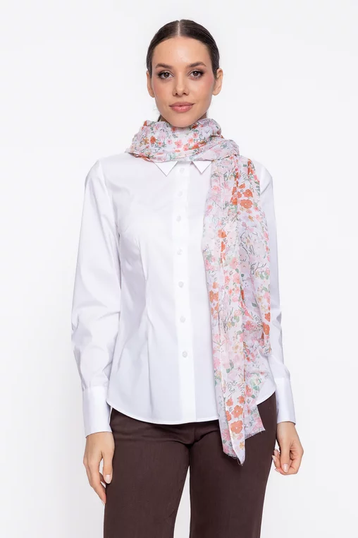 Eșarfă maxi imprimeu floral orange EKG60203 thumbnail picture - 