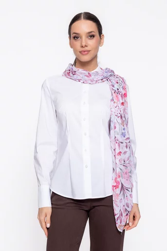 Eșarfă maxi imprimeu floral roz EKG60203