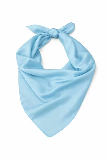 Eșarfă satinată uni bleu EGK60209