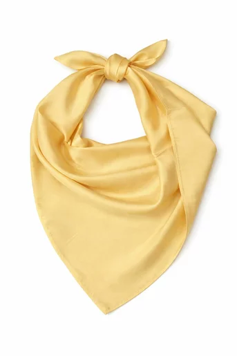 Eșarfă satinată uni galbenă EGK60209