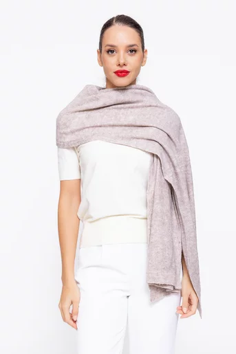 Fular cu adaos din lână taupe EGK1103