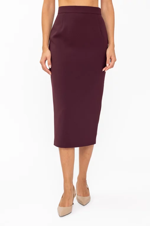Fustă Caramel conică Meg burgundy F3607 thumbnail picture - 