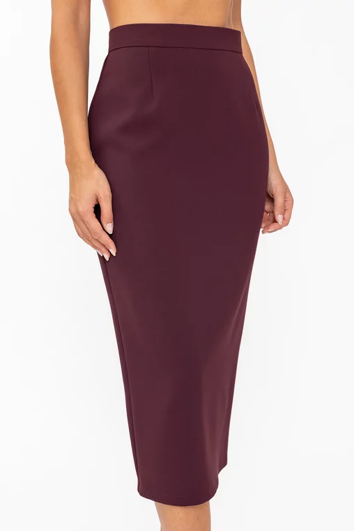 Fustă Caramel conică Meg burgundy F3607 thumbnail picture - 