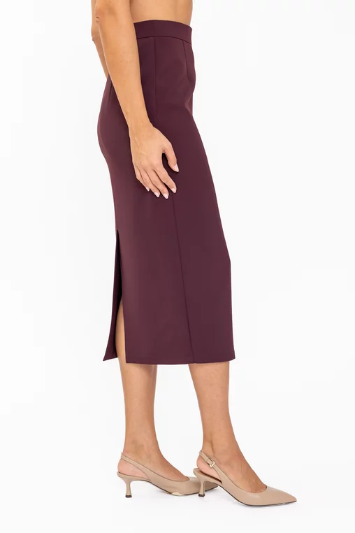 Fustă Caramel conică Meg burgundy F3607 thumbnail picture - 