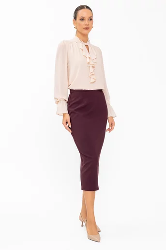 Fustă Caramel conică Meg burgundy F3607