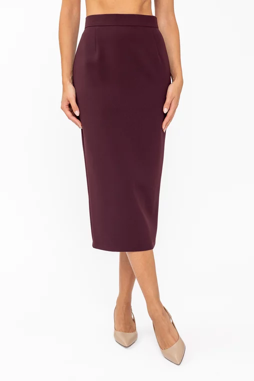 Fustă Caramel conică Meg burgundy F3607 thumbnail picture - 