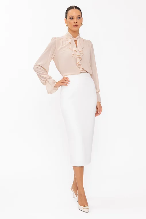 Fustă Caramel conică Meg ivory F3607 thumbnail picture - 