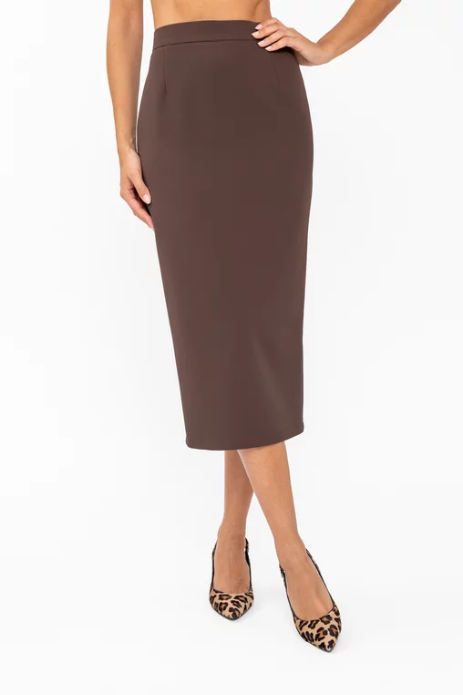 Fustă Caramel conică Meg maro F3607 thumbnail picture - 