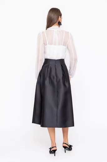 Fustă Caramel elegantă cu pliuri neagră F3602