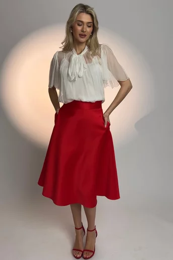 Fustă Caramel elegantă roșie F3604